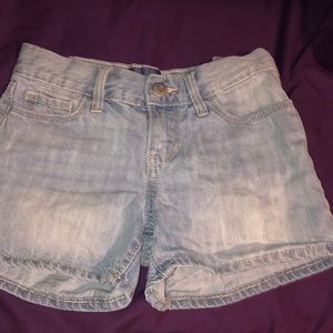 light blue jean shorts